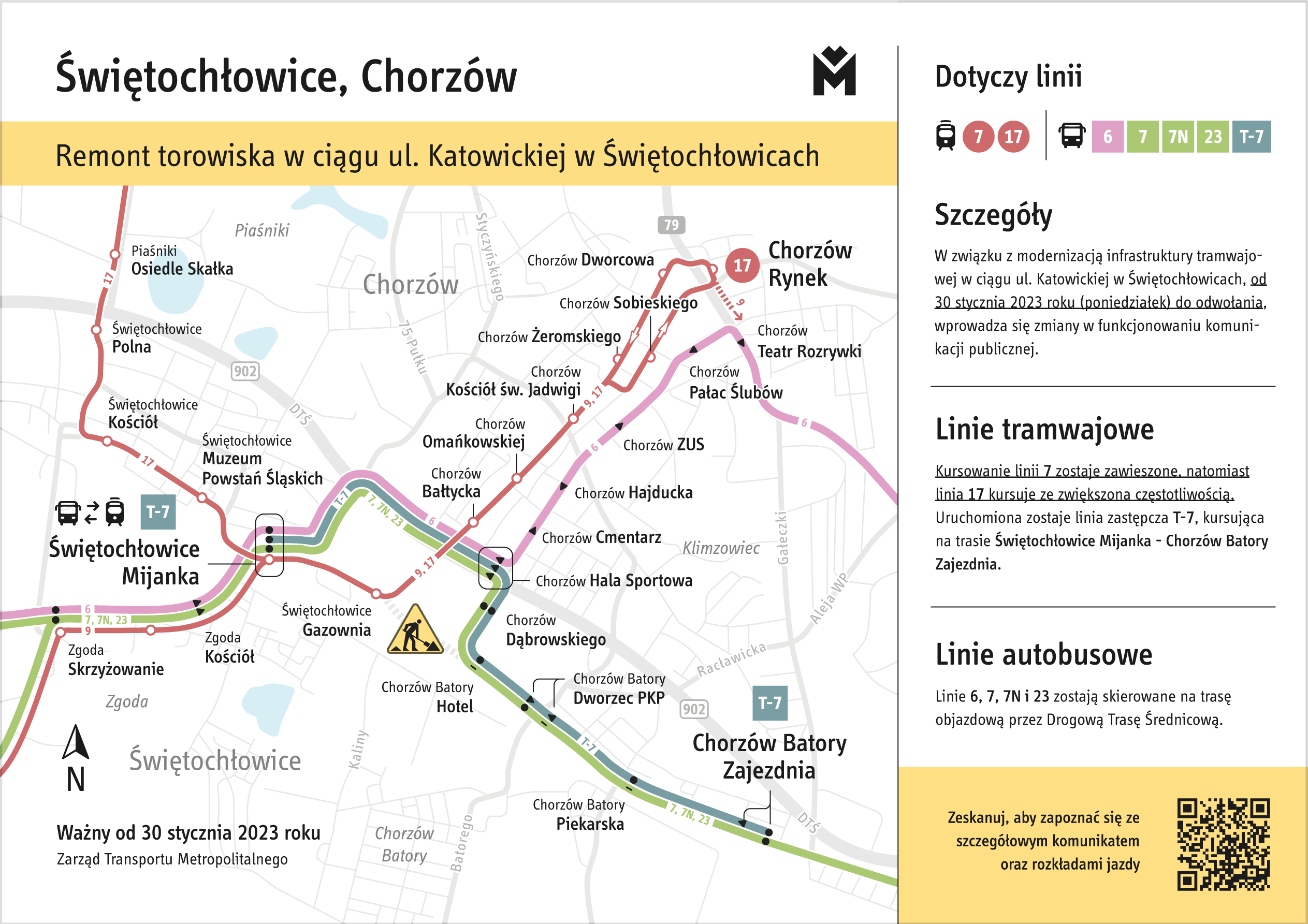 Świętochłowice, Chorzów - Remont torowiska tramwajowego w ciagu ul. Katowickiej w Świętochłowicach